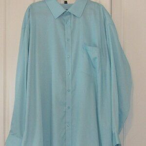 Carrington Signature Men's Soft Blue Button Down Dress Shirt, Size 21 37/38 P321